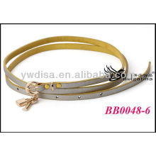 Silver Cheap Skinny Leather Belts For Ladies Wholesale With Size 0.7cmW*87.5cmL BB0048-6